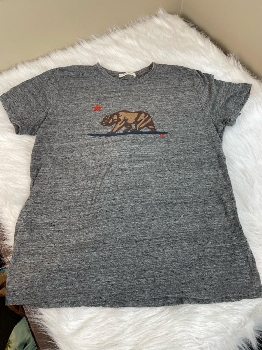 Marine layer respun Heather Gray California Bear Graphic Tee - medium